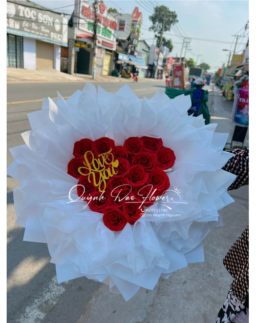 Bó hoa sáp đỏ cao cấp 20 bông