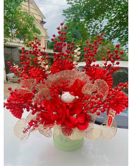 Mèo thần tài tặng khai trương  Hồng phát 