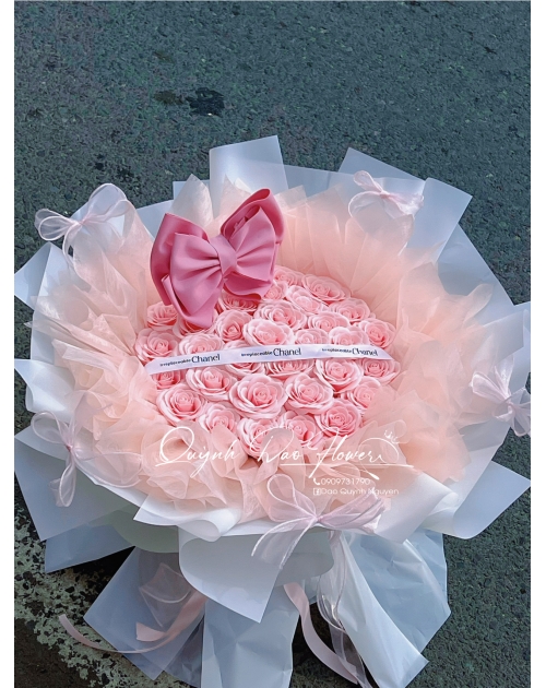 Bó hoa cao cấp sáp hồng