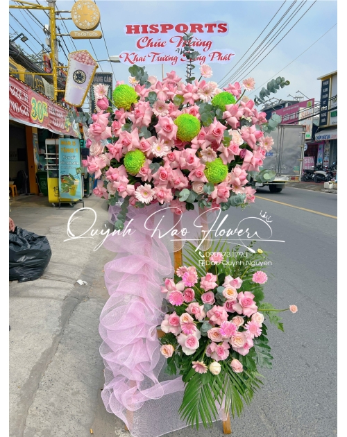 Kệ hoa to màu hồng 