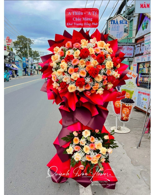 Kệ khai trương giấy đỏ to đẹp 