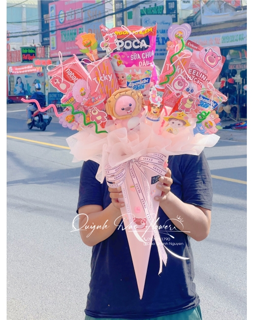Bó hoa bánh kẹo ốc quế