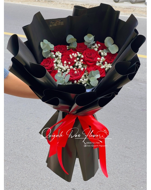 Bó hoa 10 bông hồng đỏ