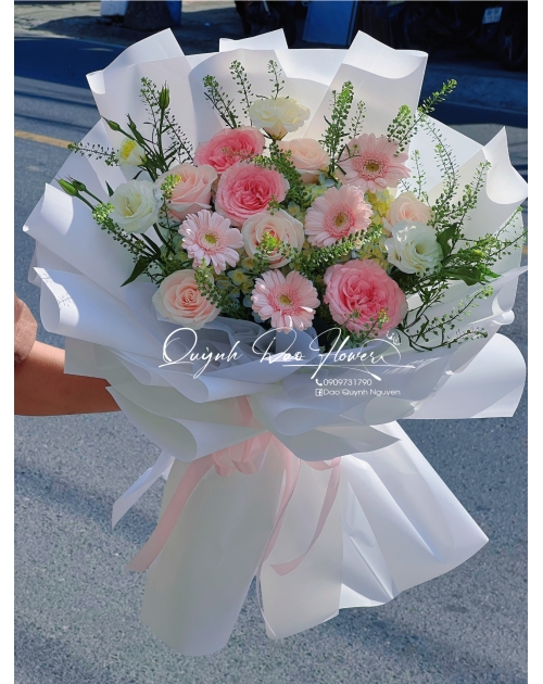 Hoa Tú cầu mix hoa cát tường 