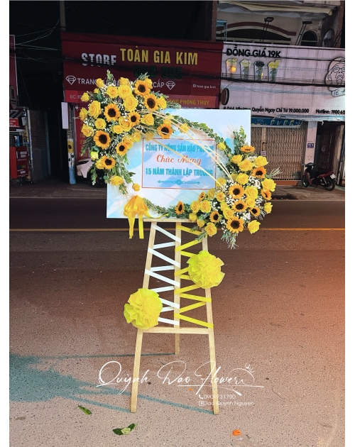 Ke khai trương hoa hướng dương tặng chúc mừng 