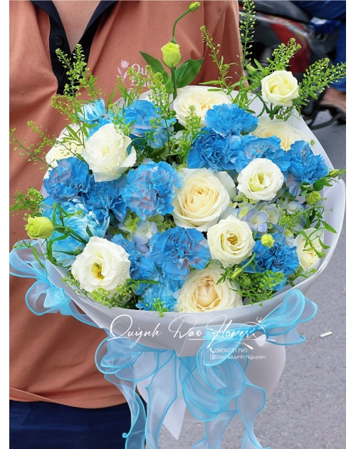 Bó hoa hồng xanh dương quận 12