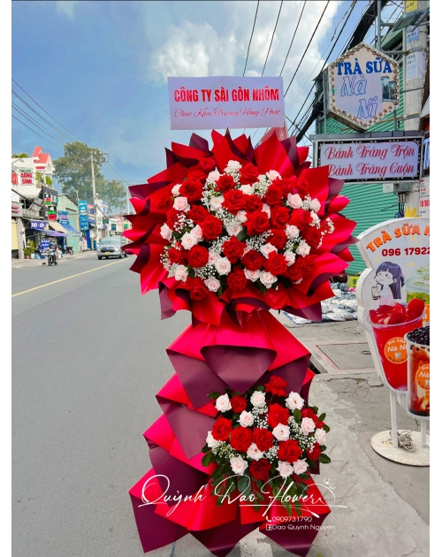 Kệ khai trương giấy đỏ to đẹp 