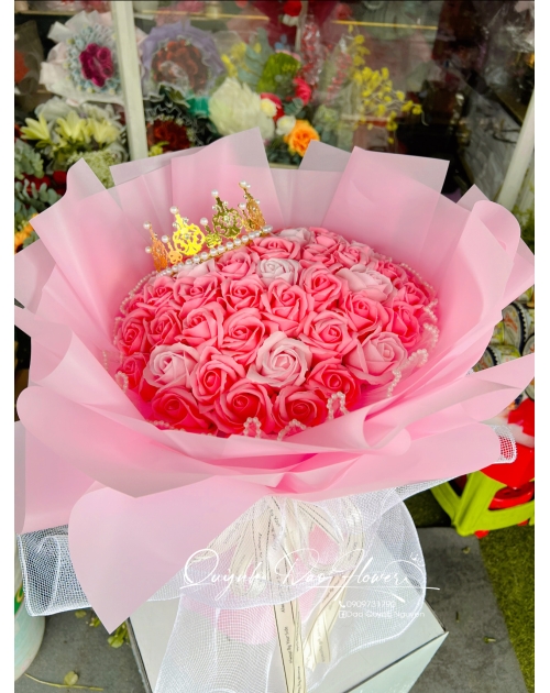 Bó hoa sáp màu hồng 50 bông