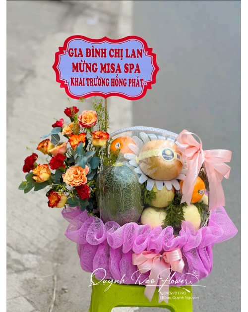 Giỏ trái cây giá rẻ tặng khai trương 