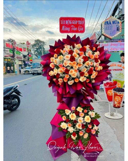 Kệ khai trương giấy đỏ to đẹp 