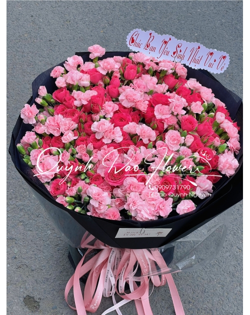 Bó hoa sophia mix Cẩm chướng khổng lồ