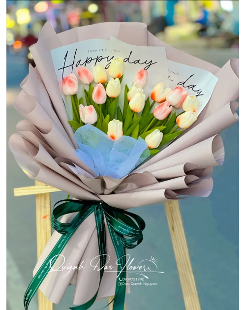 Bó hoa tulip giả 