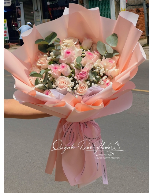 Bó hoa Hồng lạc thần nhẹ nhàng 