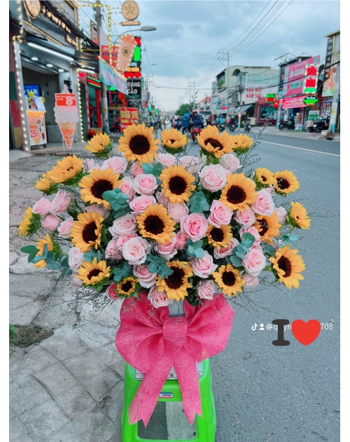 Giỏ hoa hướng dương tặng sinh nhật, shop hoa đẹp, gần nhất 