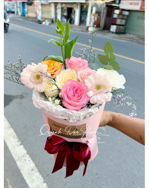 Bó hoa mix kiểu Hàn Quốc 
