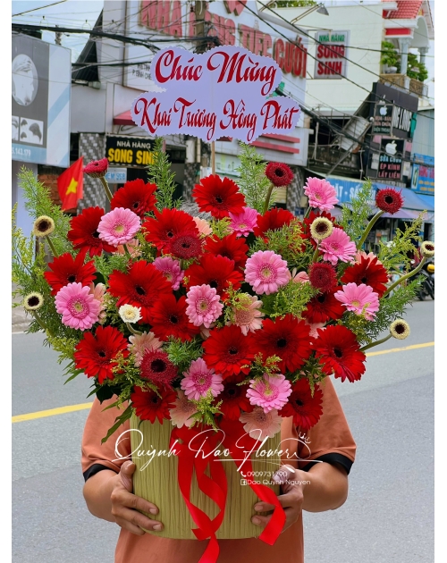 Giỏ hoa đồng tiền 