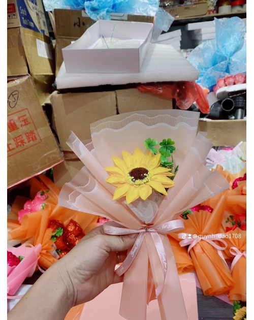 Bó hoa hướng dương sáp 1 bông 