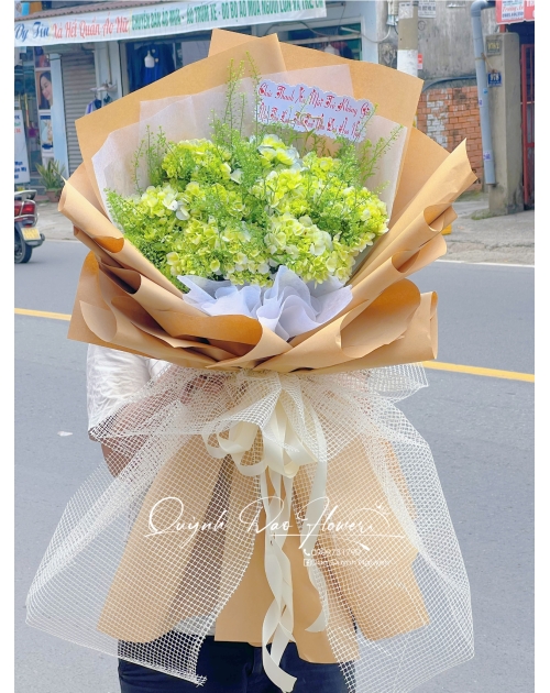 Bó hoa Cẩm Tú cầu xanh lá