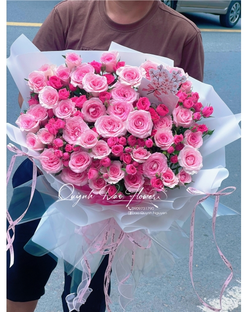 Bó hoa hồng 50 bông mix sophia