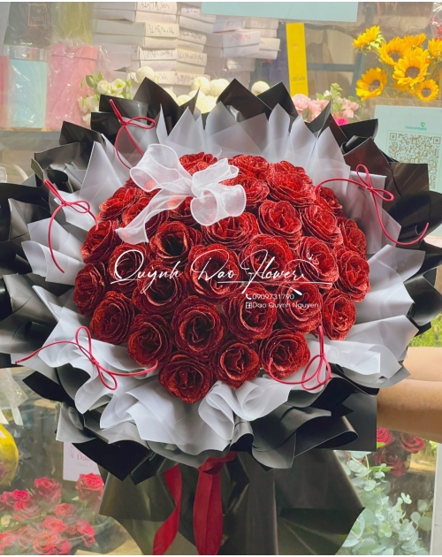 Bó hoa sáp nhũ 36 bông