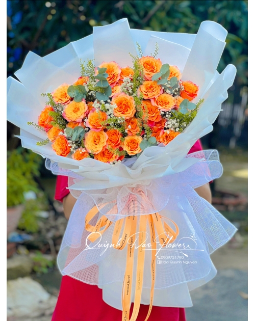 Bó hoa tone cam tặng sinh nhật 