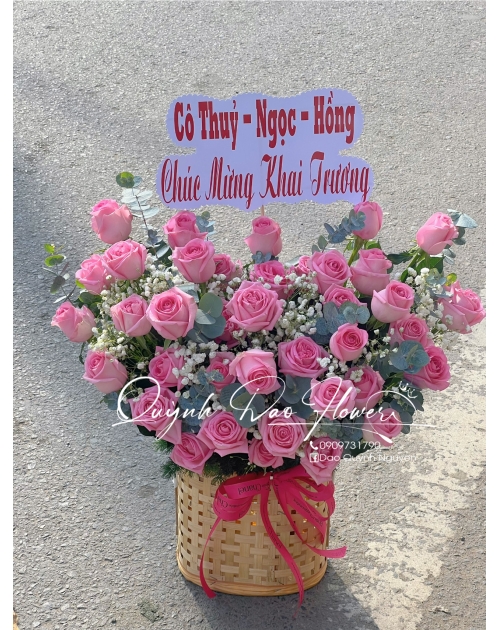 Giỏ hoa hồng sen thủ Đức 