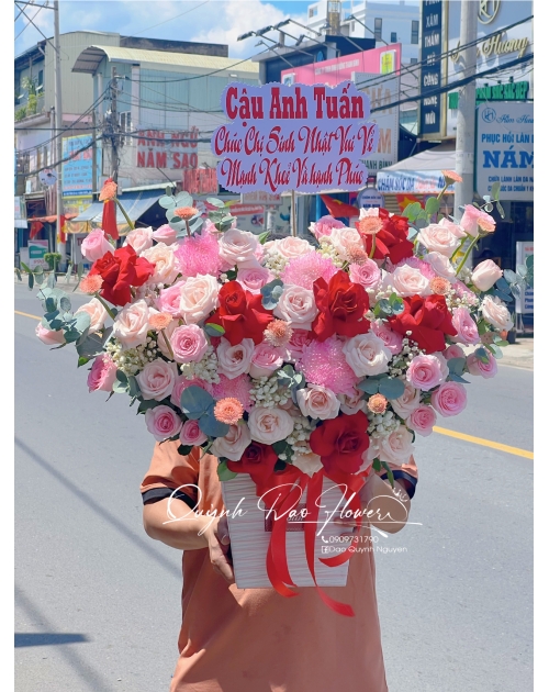 Giỏ hoa khai trương 434