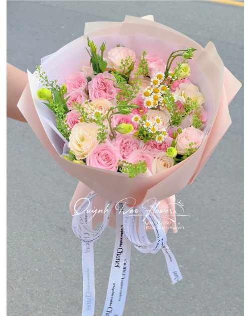 Hoa mix màu hồng 