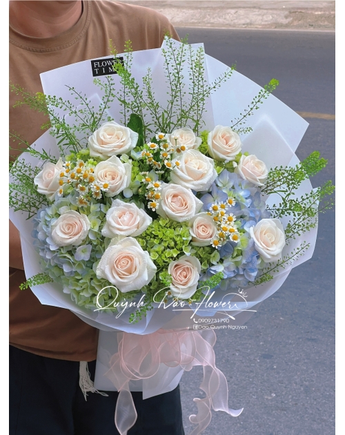 Hoa Tú cầu xanh bình hoà thuận an