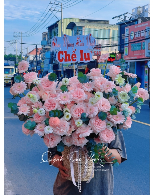 Giỏ hoa hồng paster