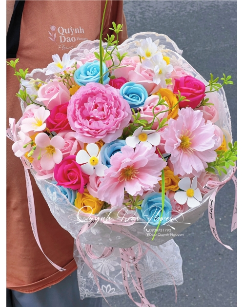 Hoa sáp mix nhiều màu