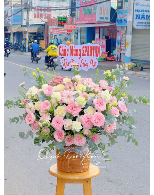 Hoa để bàn Tone hồng 
