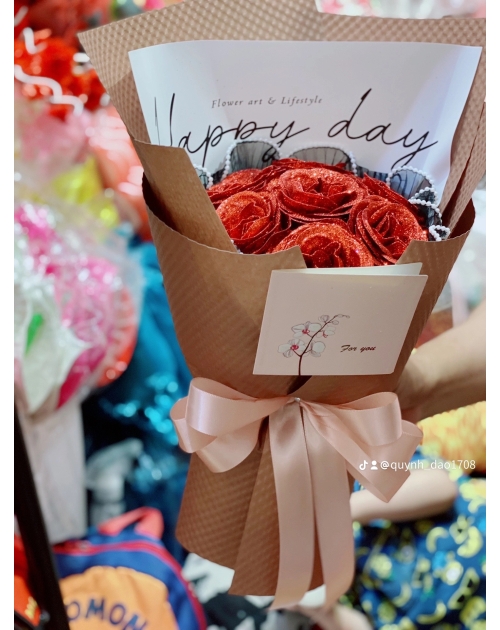 Bó hoa Hồng đỏ đơn giản