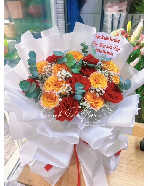 Bó hoa đỏ cam quận 12
