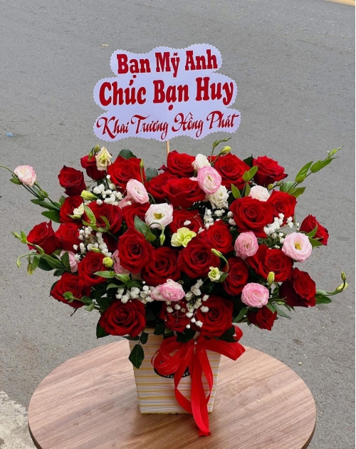 Giỏ hoa hồng tặng khai trương đại phát 