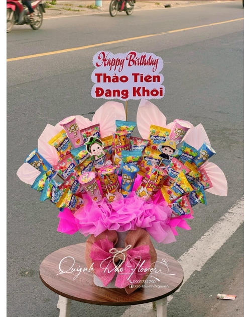 Giỏ hoa bánh kẹo to đẹp 