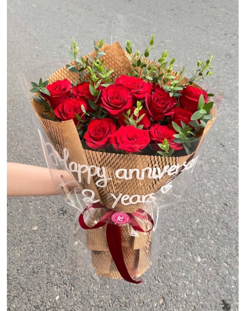 Bó hoa hồng đỏ kiểu Hàn