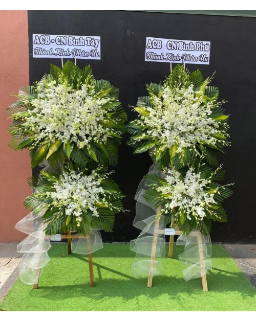 Kệ viếng lan thái trắng