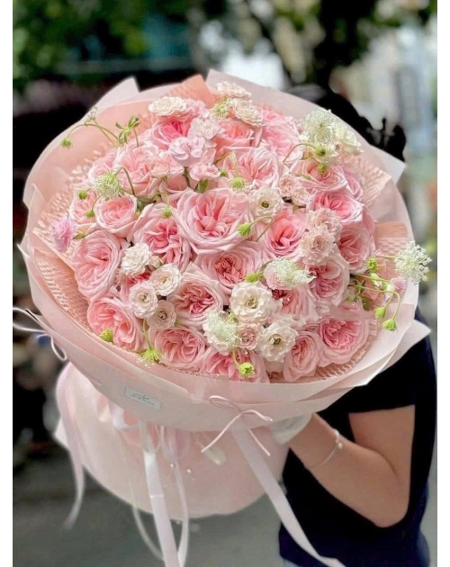 Bó hoa hồng tròn 