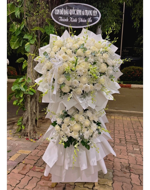 Hoa viếng cúc mẫu đơn 