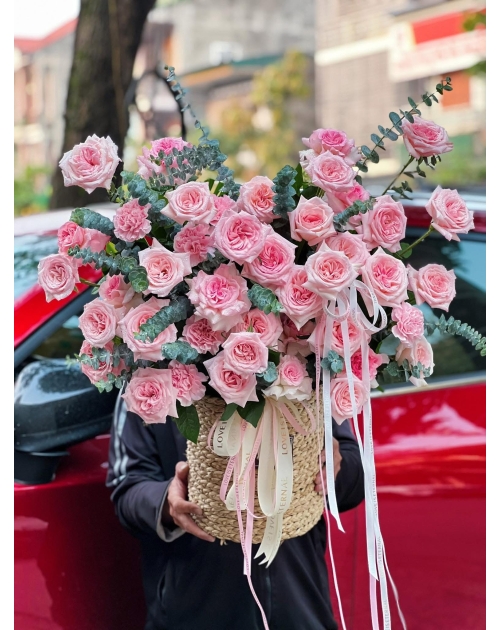 Giỏ hoa ohara hồng thủ Đức 