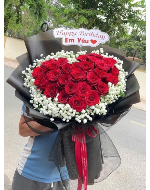 Bó hoa trái tim nhỏ