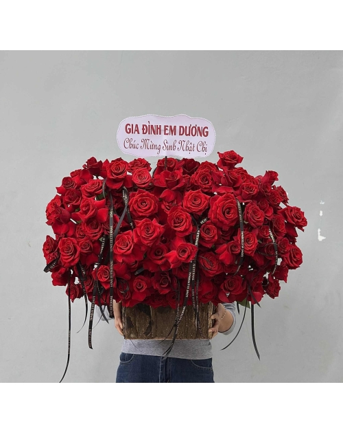 Giỏ hoa full đỏ