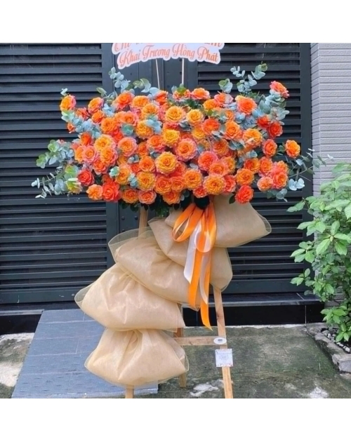 Kệ khai trương màu cam