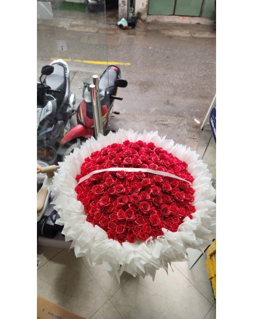 Bó hoa sáp đỏ 300 bông cao cấp 