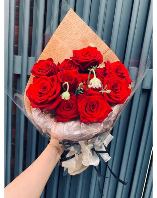 Bó hoa hồng ốc quế 