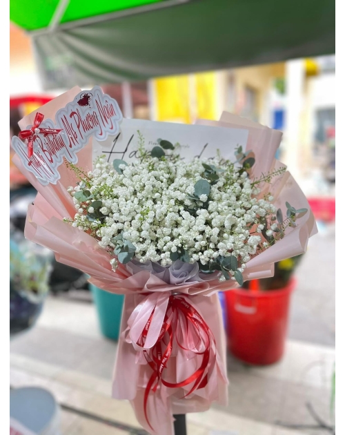 Bó hoa bi trắng