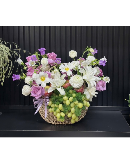 Giỏ trái Cây mix hoa
