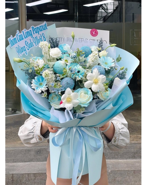 Bó hoa tulip xanh dương 