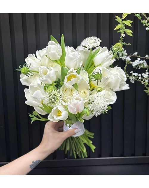 Bó hoa tulip mix hồng trắng 